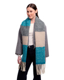 Muse Colour Blocked Chunky Wool Mohair Scarf