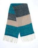 Muse Colour Blocked Chunky Wool Mohair Scarf