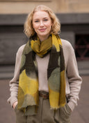 Heather Contemporary Artistic Polka Dots Wool Silk Scarf