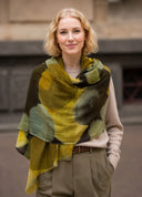 Heather Contemporary Artistic Polka Dots Wool Silk Scarf