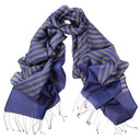 Bronte Wool Silk Woven Stripes Wrap