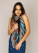 Marble Multi Coloured Pure Silk Scarf Multi