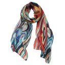 Marble Multi Coloured Pure Silk Scarf Multi