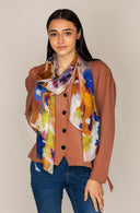 Tansey Abstract Pure Silk Scarf Apricot