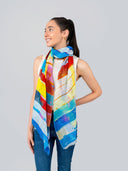 Cabana Stripe Print Modal Silk Scarf