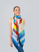 Cabana Stripe Print Modal Silk Scarf