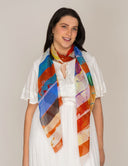 Cabana Stripe Print Modal Silk Scarf