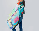 Geometry Abstract Print Cotton Linen Modal Blend Scarf