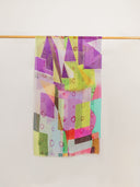 Geometry Abstract Print Cotton Linen Modal Blend Scarf