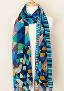 Tessera Kaleidoscope Design Pure Silk Scarf