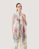 Spring Foliage Hand Printed Cotton Silk Scarf