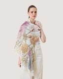 Spring Foliage Hand Printed Cotton Silk Scarf