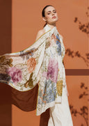 Spring Foliage Hand Printed Cotton Silk Scarf