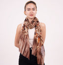 Vera Printed Modal Linen Scarf Mocha