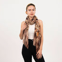 Vera Printed Modal Linen Scarf Mocha