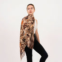 Vera Printed Modal Linen Scarf Mocha