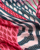 Nora Abstract Stripes Print Pure Silk Scarf