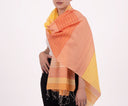 Caspia Stripe Silk Cotton Handloom Scarf Pink