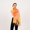 Caspia Stripe Silk Cotton Handloom Scarf Pink