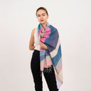 Caspia Stripe Silk Cotton Handloom Scarf Pink