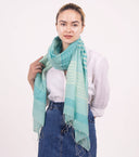 Caspia Stripe Silk Cotton Handloom Scarf Pink
