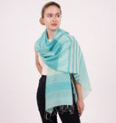 Caspia Stripe Silk Cotton Handloom Scarf Pink