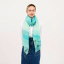 Caspia Stripe Silk Cotton Handloom Scarf Pink