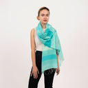 Caspia Stripe Silk Cotton Handloom Scarf Pink
