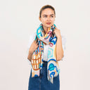 Doodle Printed Linen Scarf