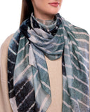 River Abstract Stripes Pure Silk Scarf