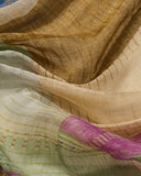 Studio Colour Blocked/Stripes Print Linen Silk Scarf