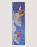 Swan Line Art Print Linen Silk Scarf